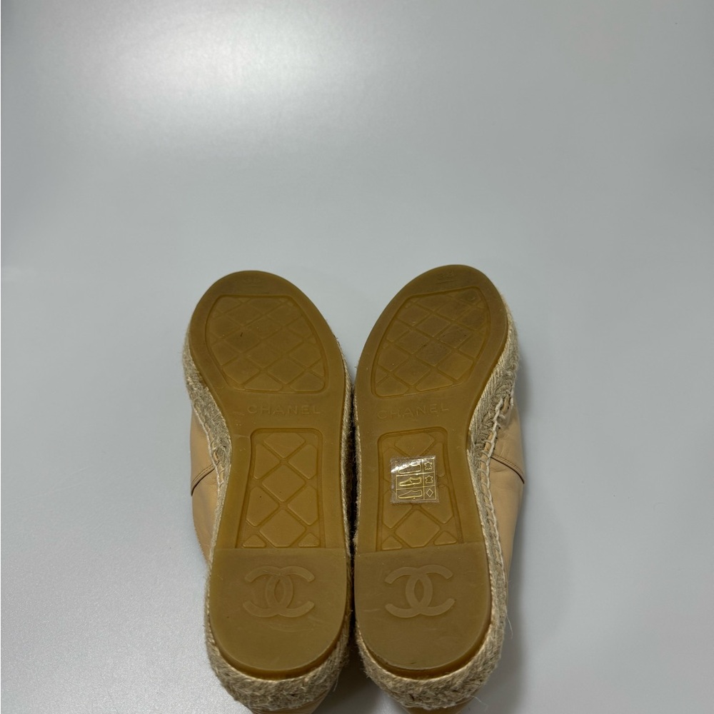Chanel Espadrilles Lambskin Beige Black Women’s EU 38/US 8 - Picture 6 of 8